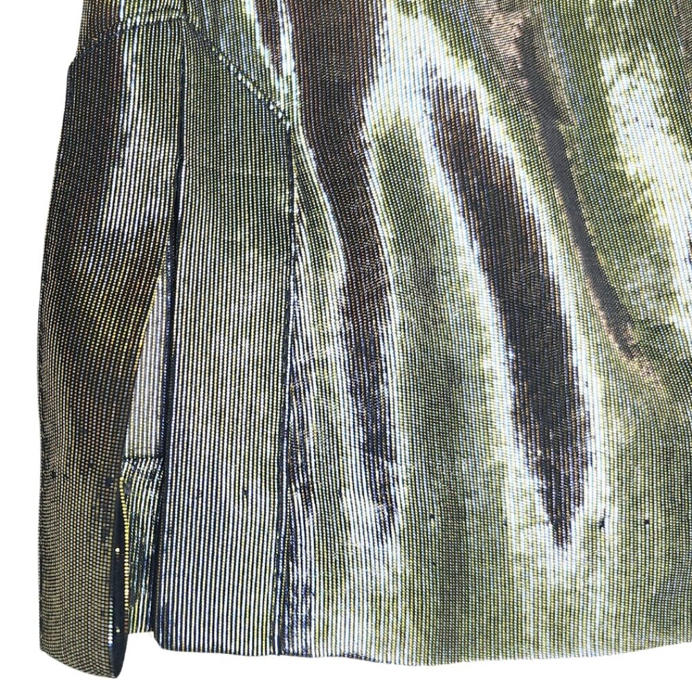 J Crew Black Label Metallic Gold Silk Blend Tunic Blouse, size 4 - Picture 6 of 11